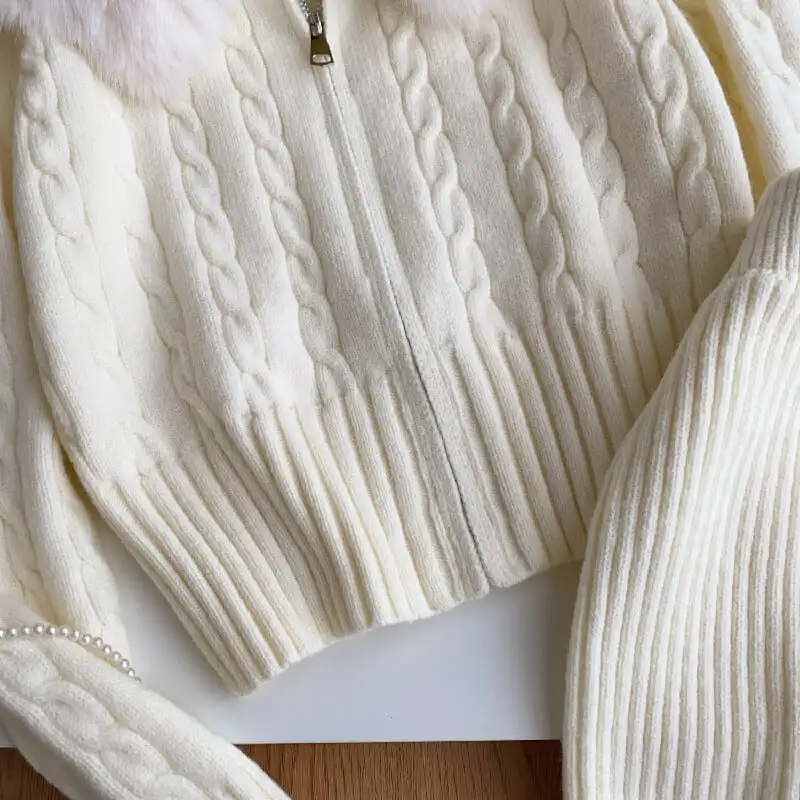 セットアップ トップス+スカート 2色展開 ニット フード付き