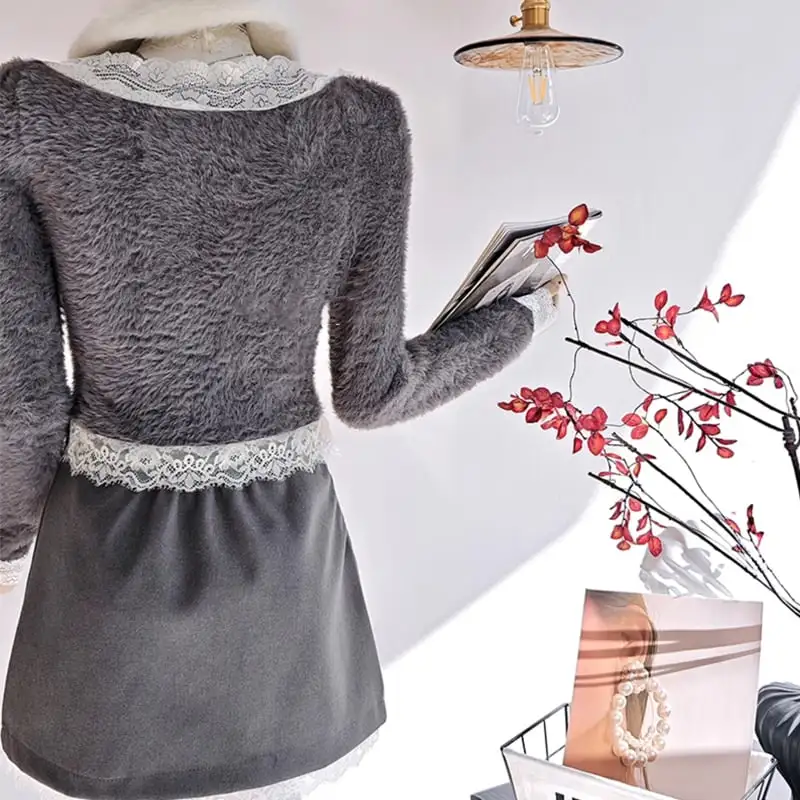 セットアップ トップス+スカート レース 花飾り スウィート