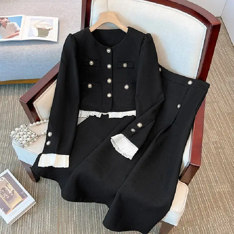 セットアップ ジャケット+スカート 2色展開 通勤 大きいサイズ