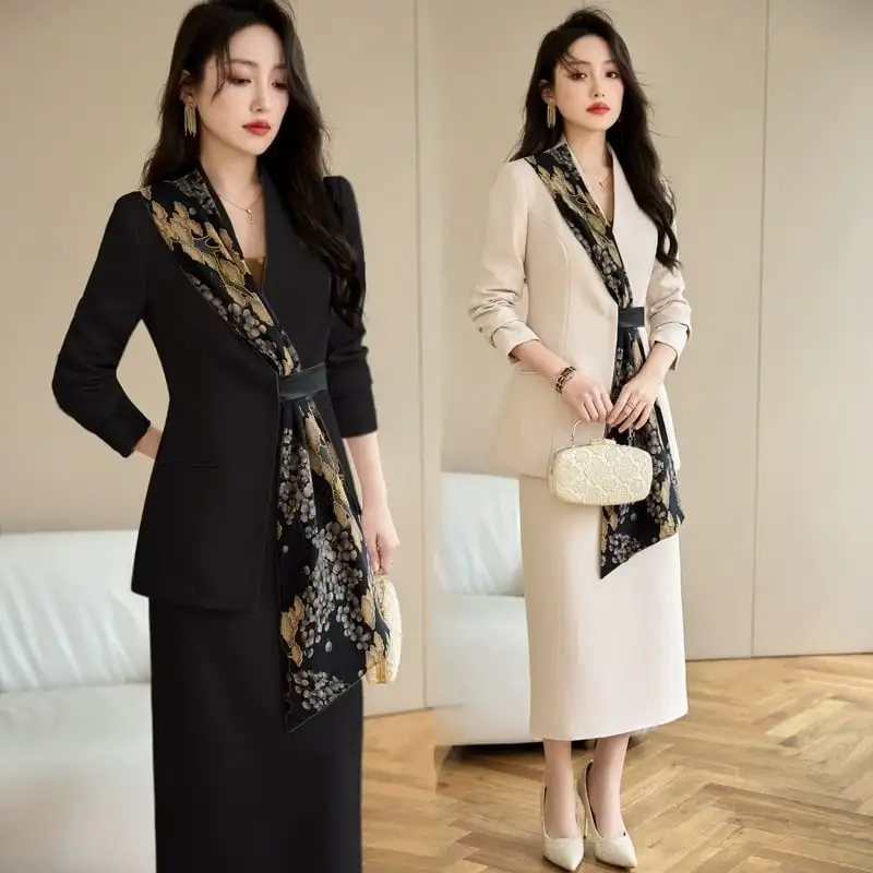 セットアップ ジャケット+スカート 2色展開 フェミニン 通勤