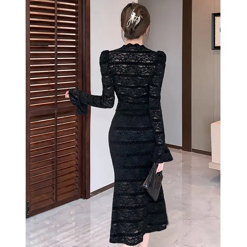 セットアップ トップス+スカート レース フィッシュテール