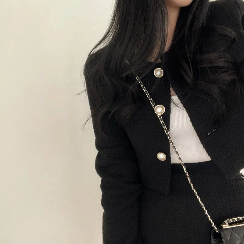 セットアップ ジャケット+スカート 2色展開 ツイード 気質満点