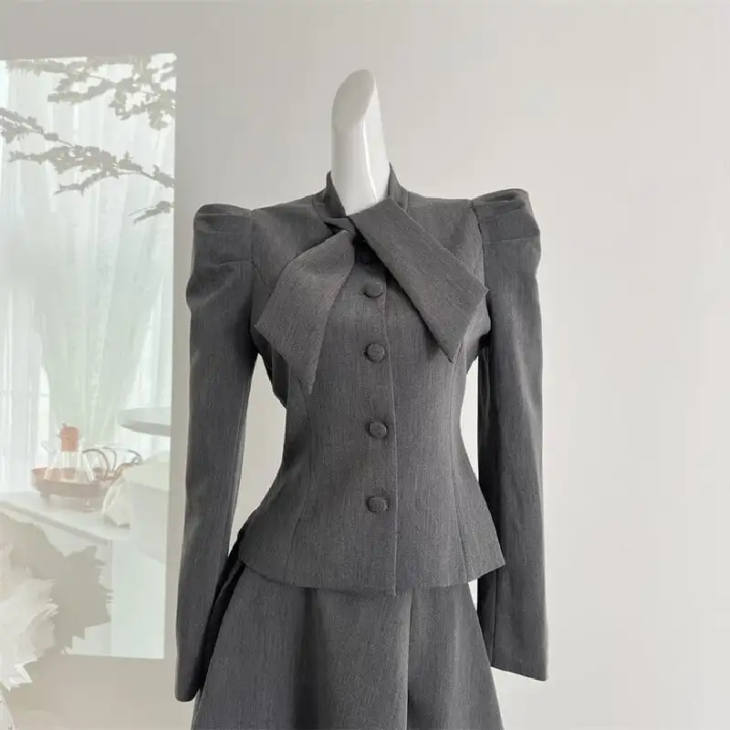 セットアップ ジャケット+スカート エレガント 肩パフ 長袖