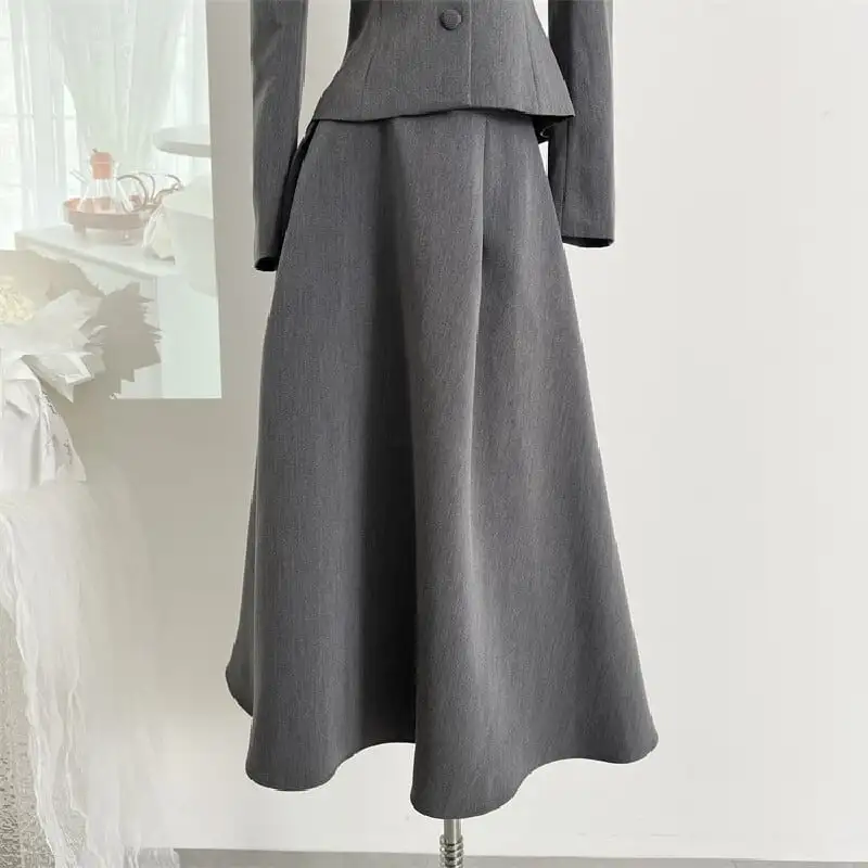 セットアップ ジャケット+スカート エレガント 肩パフ 長袖