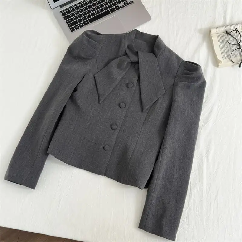 セットアップ ジャケット+スカート エレガント 肩パフ 長袖