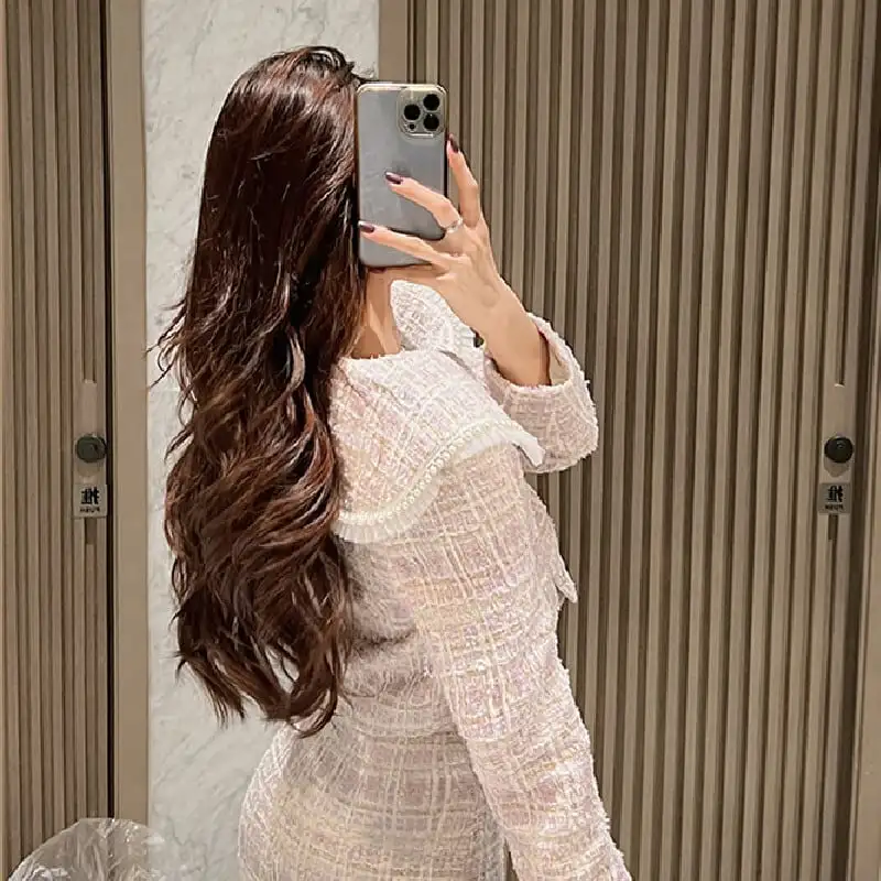 セットアップ ジャケット+スカート３色展開 ツイード スウィート