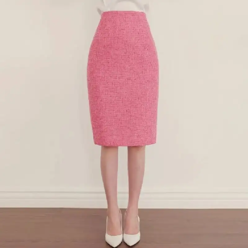 セットアップ トップス+スカート ツイード 長袖 OL/フォーマル