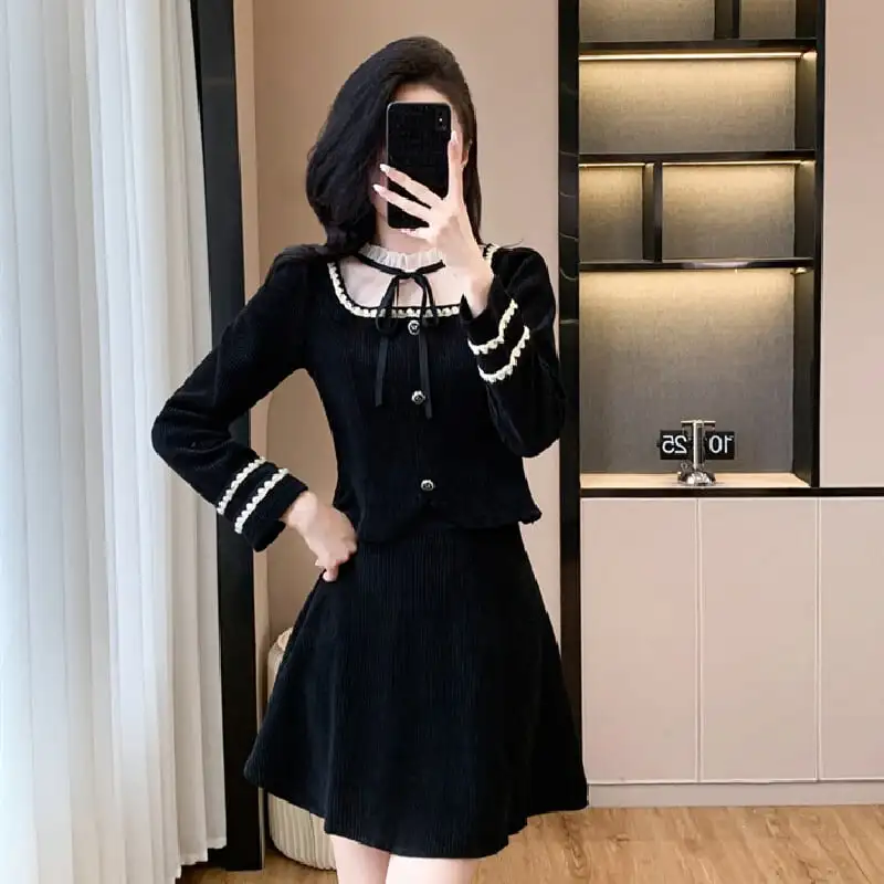 セットアップ トップス+スカート 気質溢れる 長袖 大きいサイズ