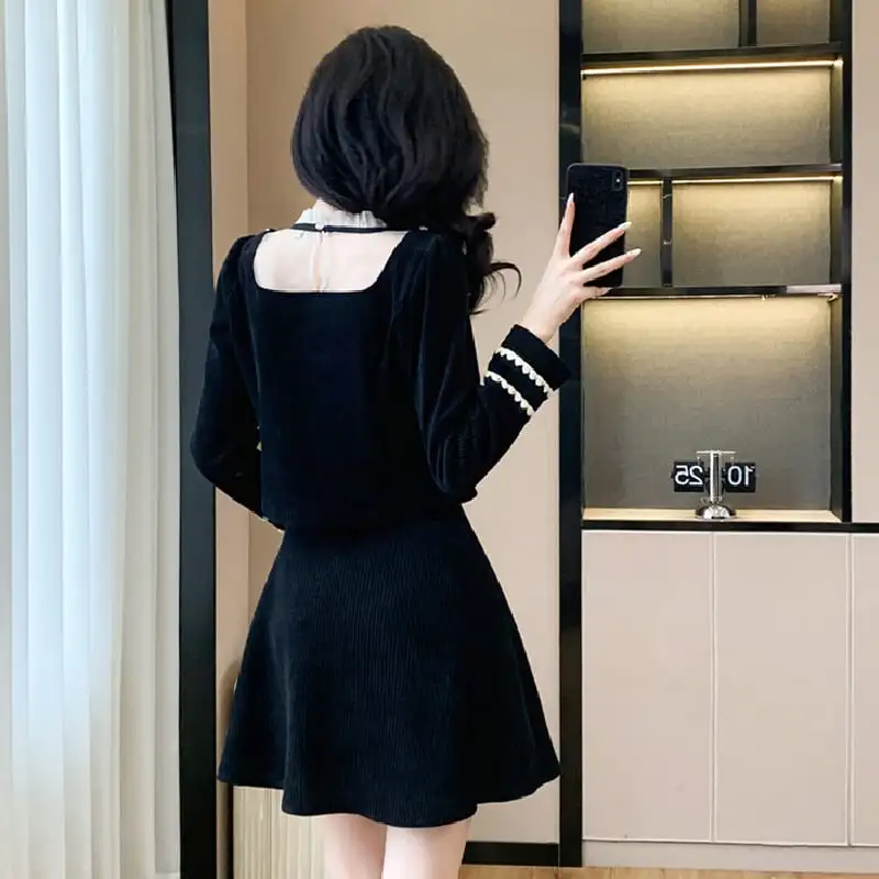 セットアップ トップス+スカート 気質溢れる 長袖 大きいサイズ