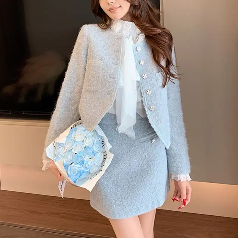 セットアップ ジャケット+スカート 長袖 気質溢れる