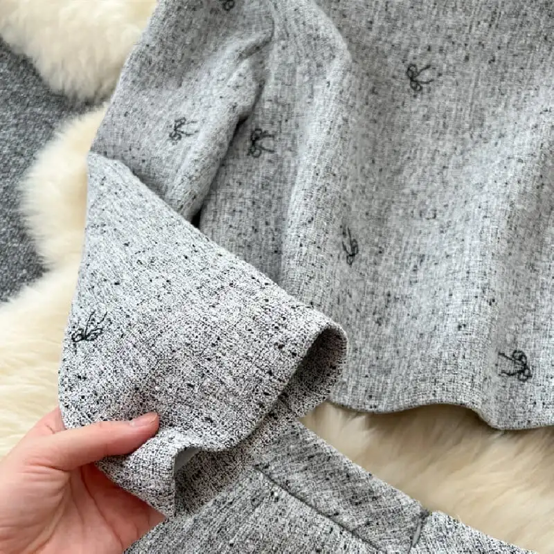 セットアップ ジャケット+スカート 刺繡 スパンコール 長袖