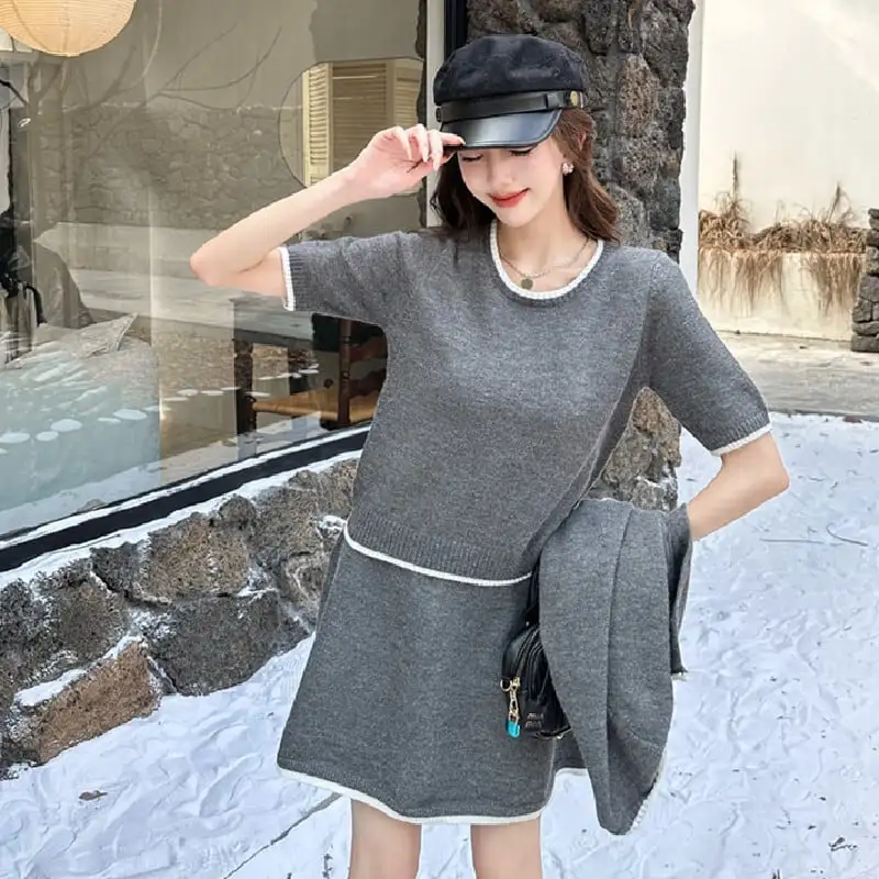 セットアップ 3点セット ニット 2色展開 シンプル