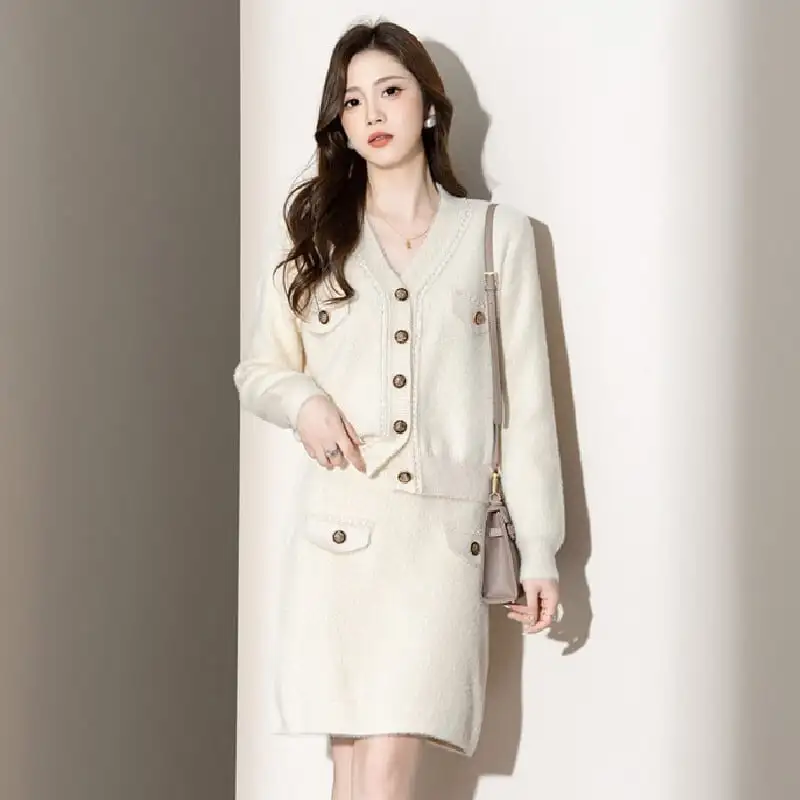 セットアップ トップス+スカート 通勤 Vネック フェミニン