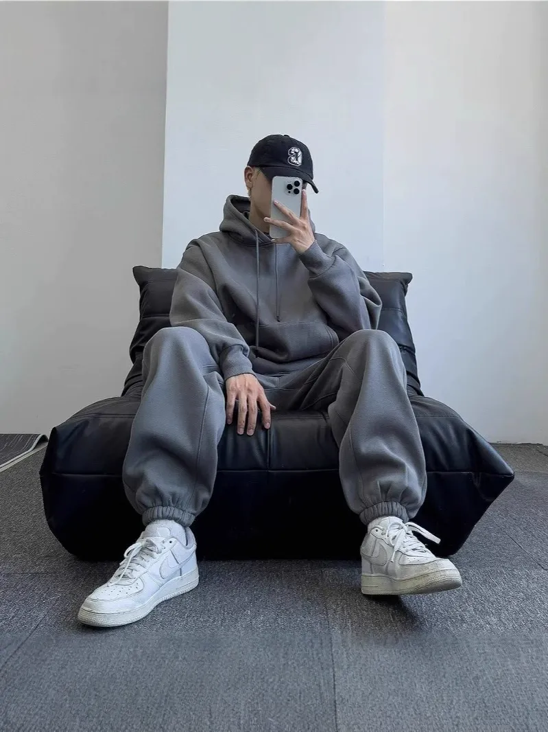 セットアップ シンプル ルーズ カジュアル トレーナー＋長ズボン