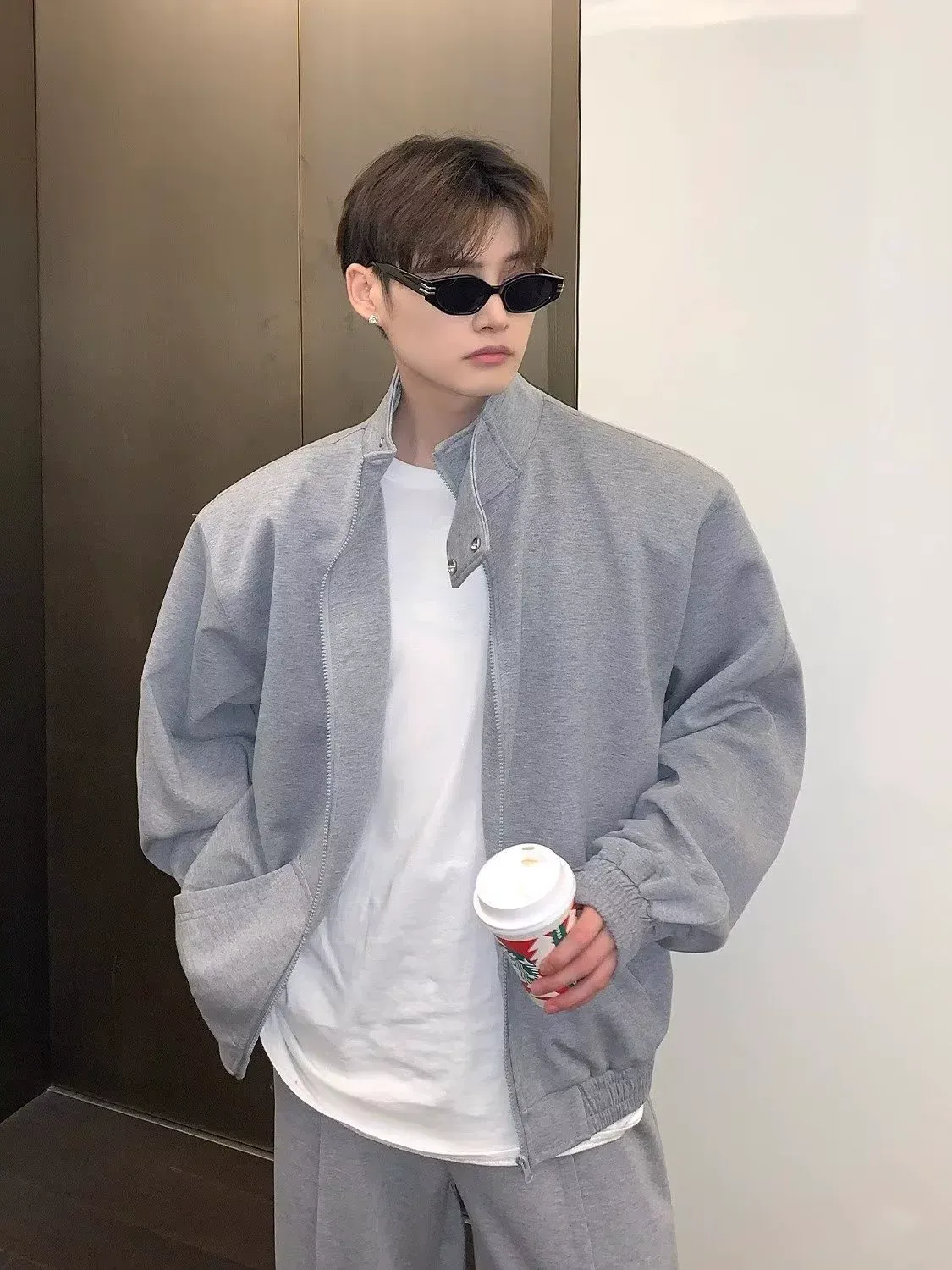 セットアップ カジュアル 折り襟 ジャケット+ボトムス 二点セット