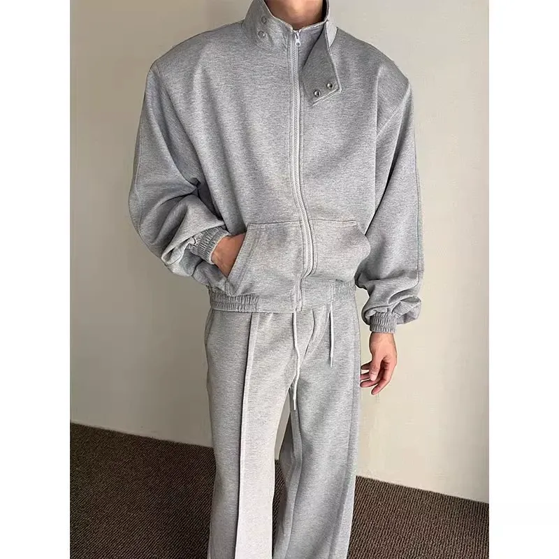 セットアップ カジュアル スタンドネック トレーナー+長ズボン セット