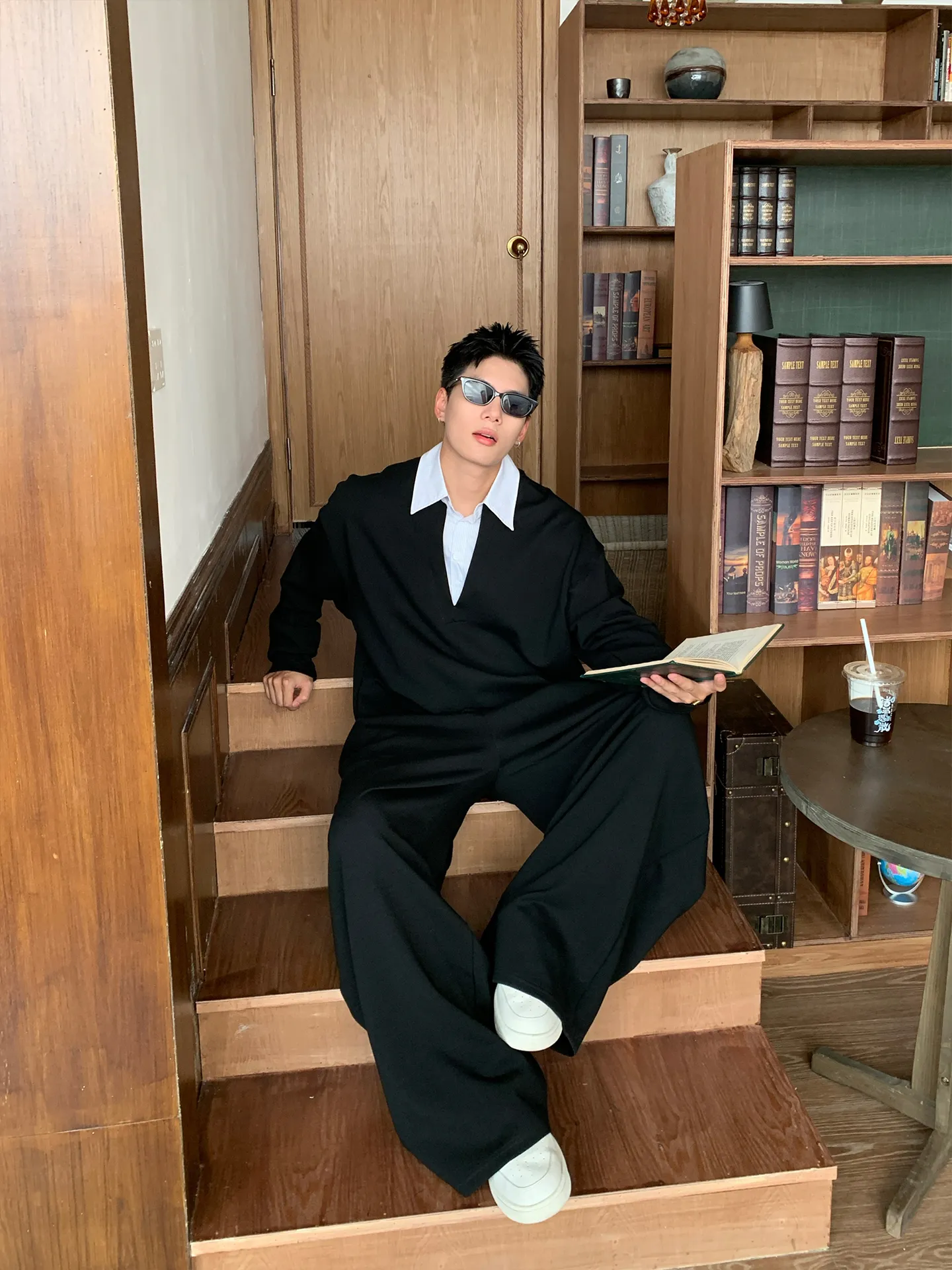 ルーズ 切り替え カジュアル トレンド トレーナー+長ズボン セットアップ