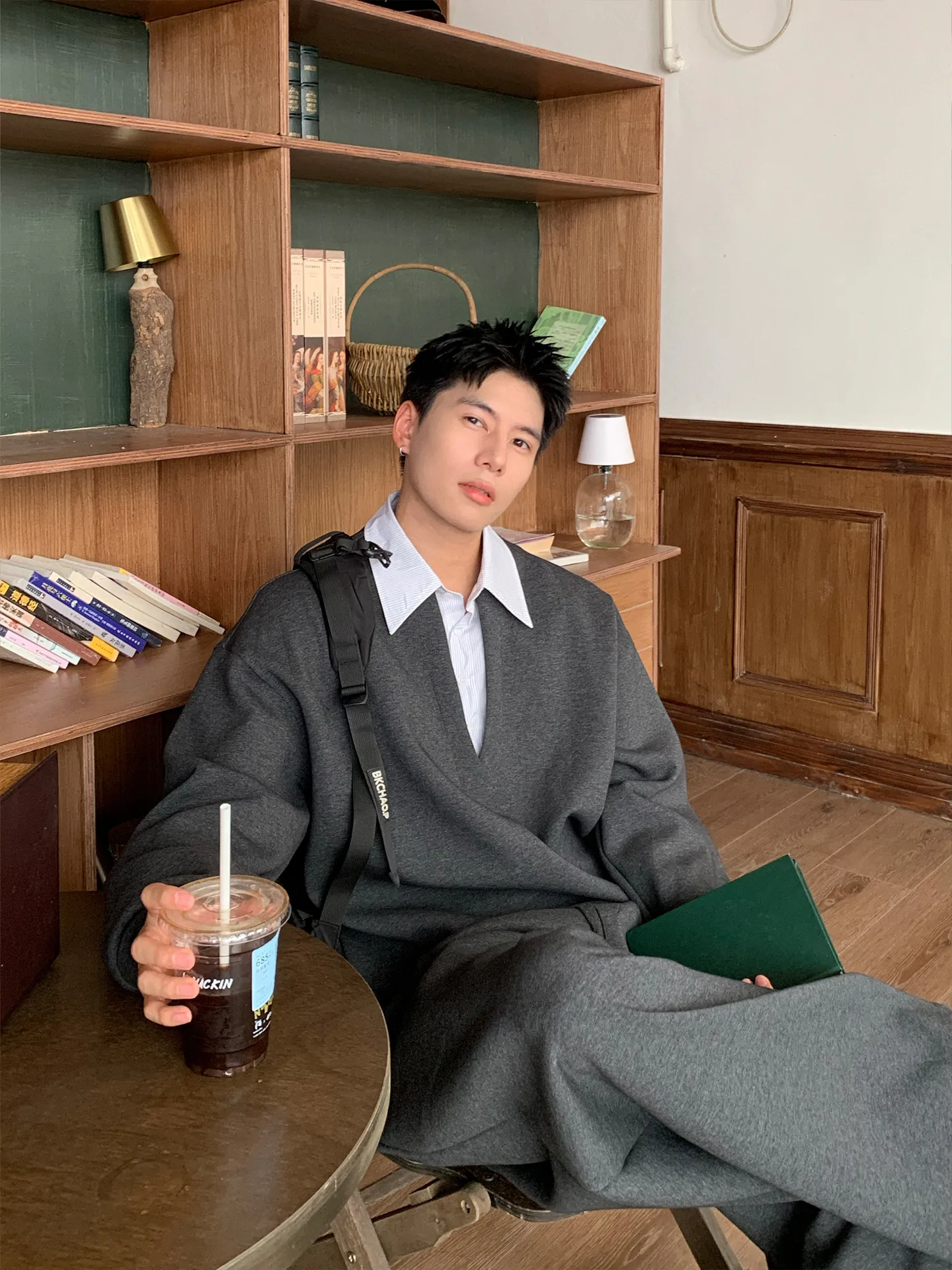 ルーズ 切り替え カジュアル トレンド トレーナー+長ズボン セットアップ