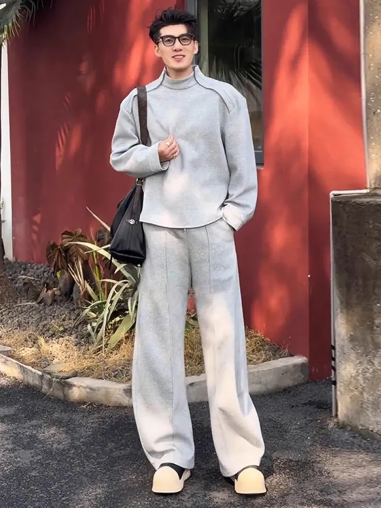 セットアップ スタンドネック カッコイイ トレーナー+カジュアルパンツ セット