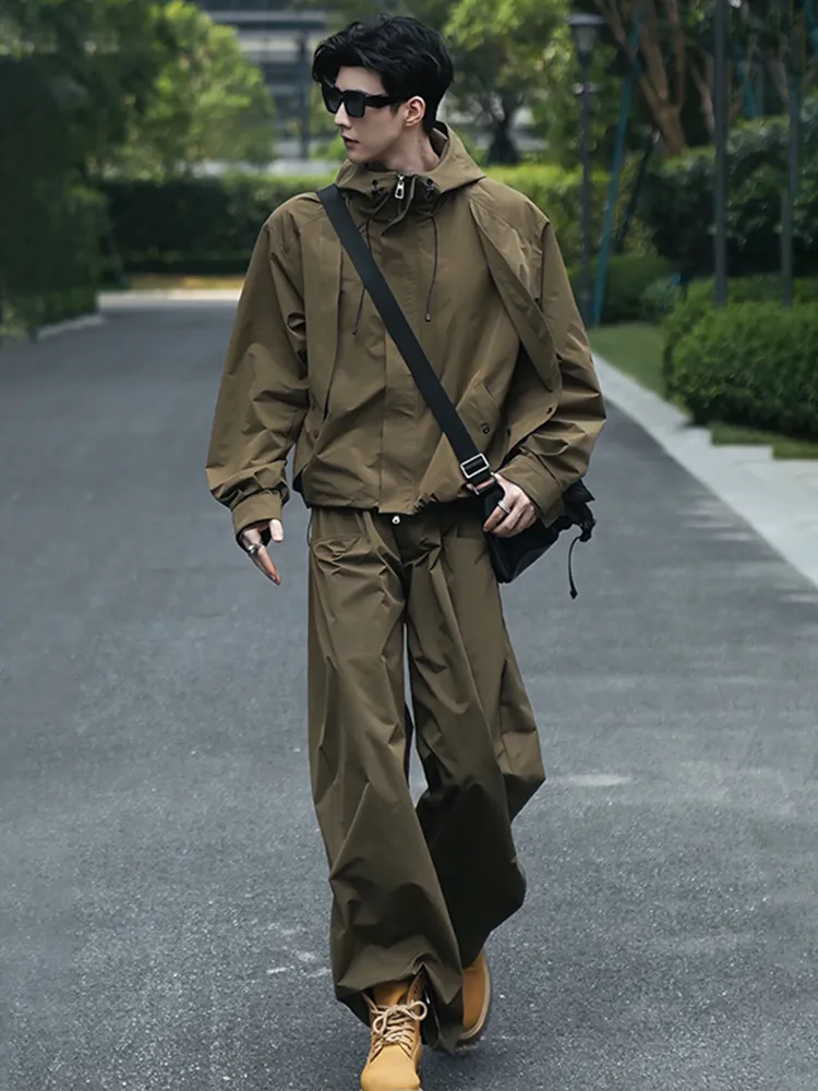 セットアップ カジュアル フード付き ジャケット+ボトムス 二点セット