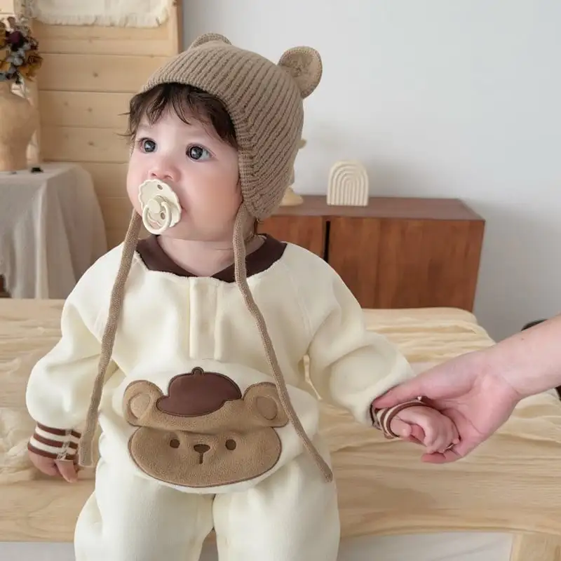 【66-100cm】ビッグベア暖かいロンパース