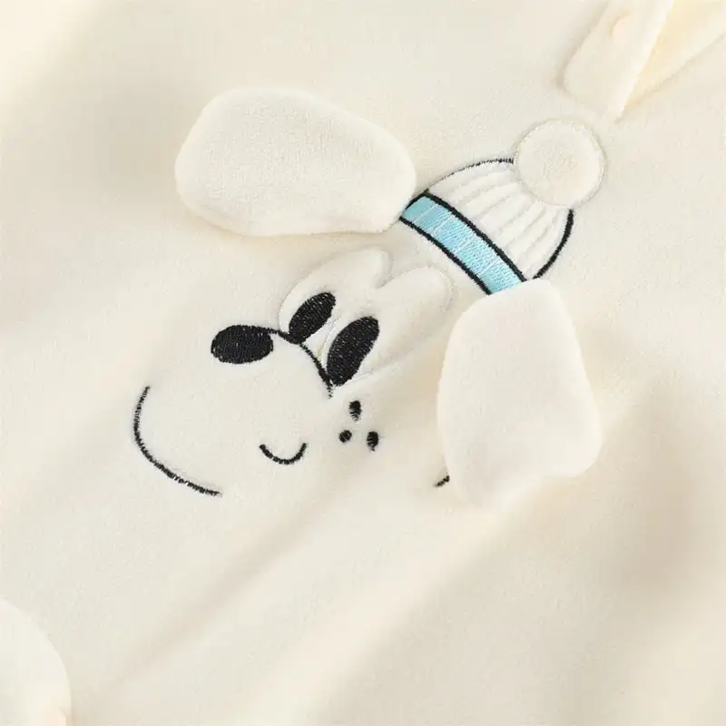 【66-100cm】フード付きペット柄ロンパース