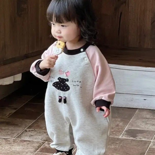 【66-90cm】カラーバリ キュート ロンパース