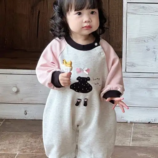 【66-90cm】カラーバリ キュート ロンパース