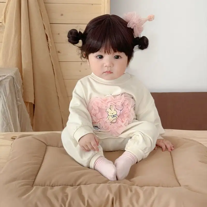 【66-90cm】キュートウサギロンパース