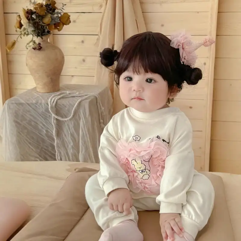 【66-90cm】キュートウサギロンパース