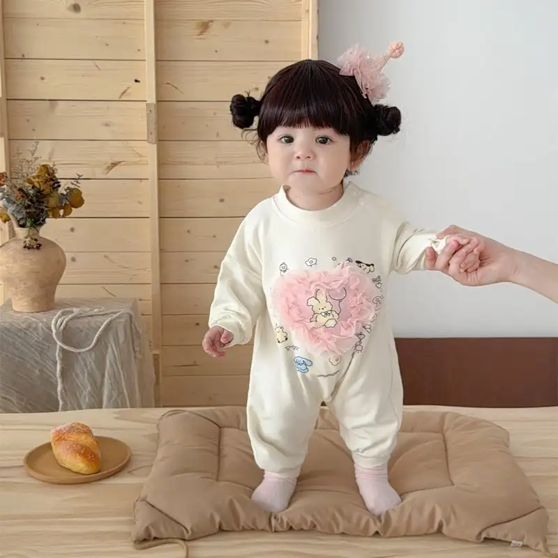 【66-90cm】キュートウサギロンパース