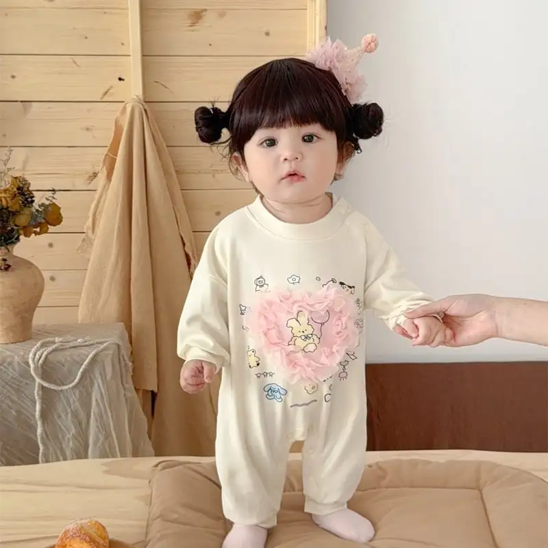 【66-90cm】キュートウサギロンパース