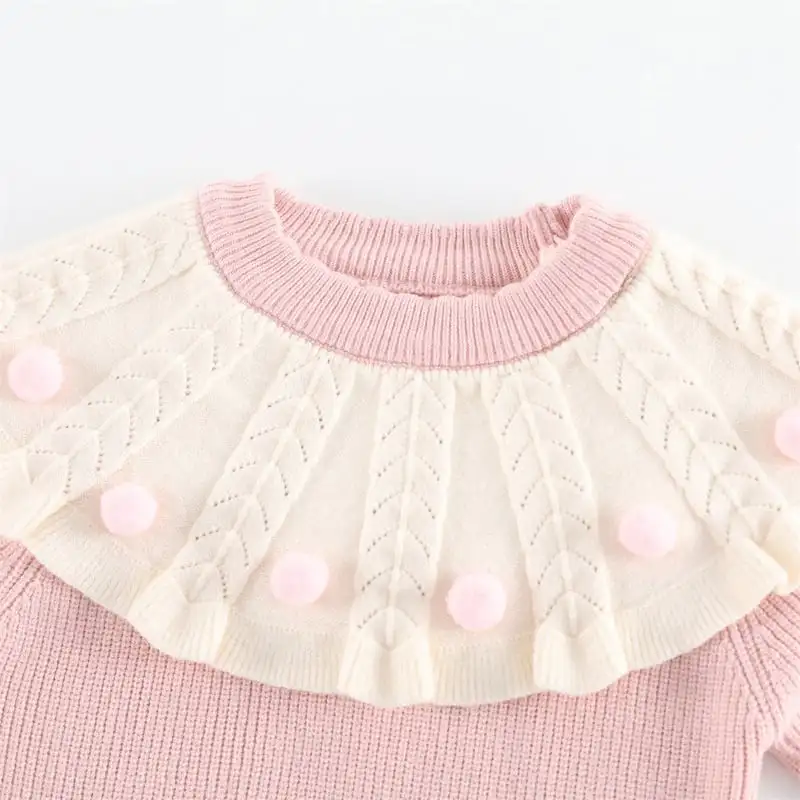 【66-90cm】フリル襟暖かいオールインワン&帽子