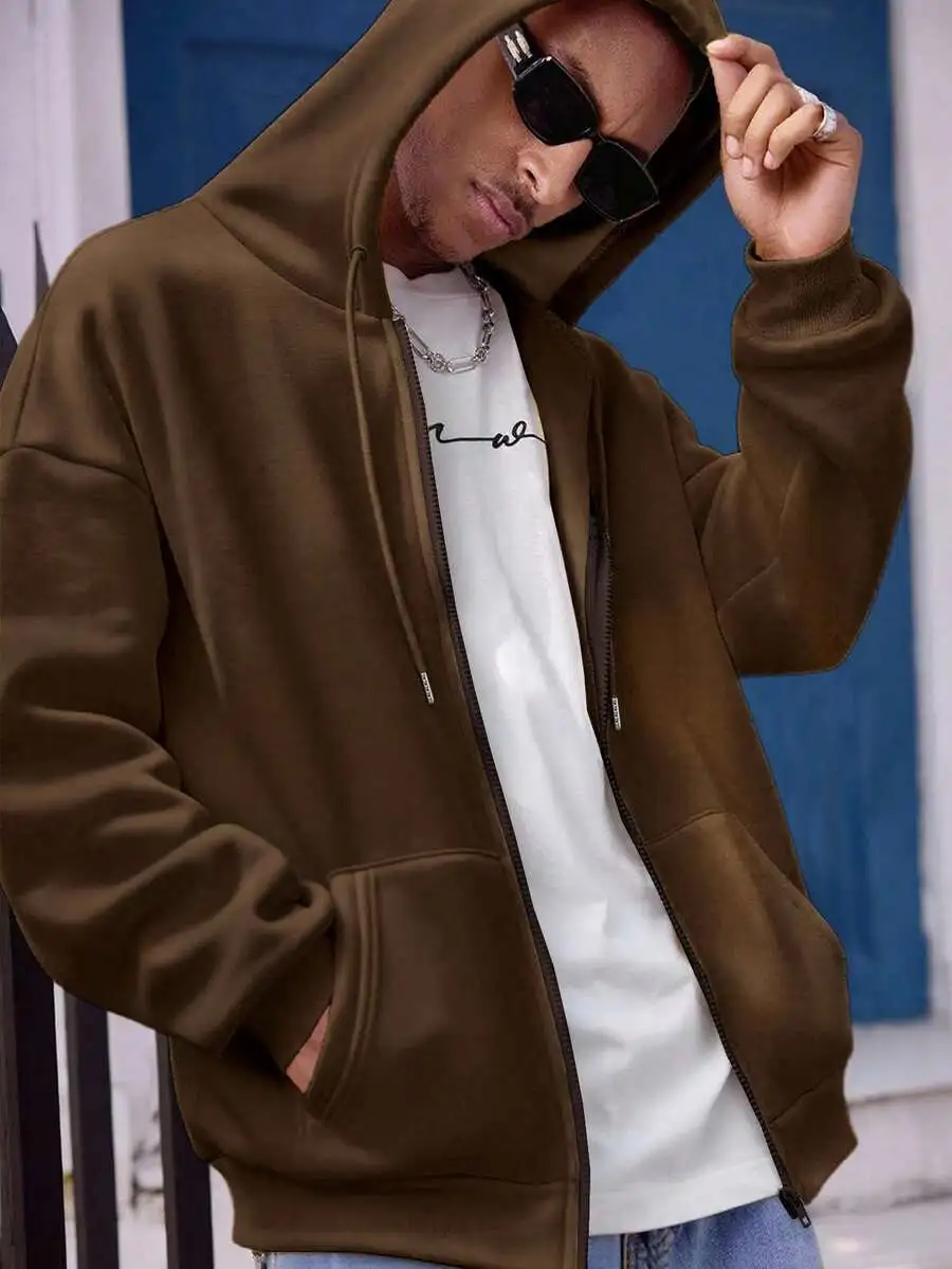 無地 カジュアル 日常着 長袖 フード付きス ウェットシャツ