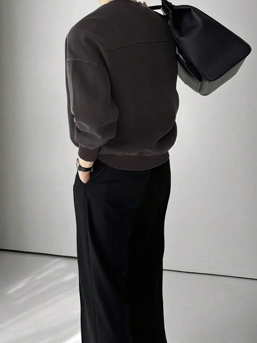 クルーネック メンズ レトロ オーバーサイズ スウェットシャツ