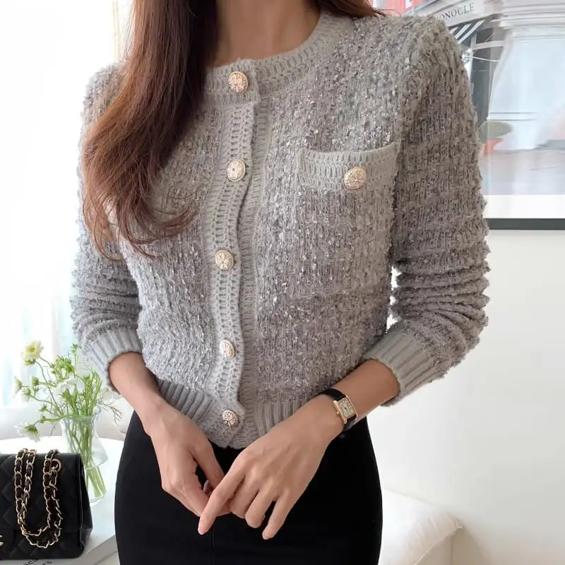 カーディガン ニットセーター シングルブレスト 気質満点