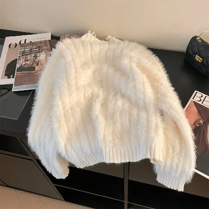 トップス セーター 2色展開 Vネック ふわふわ