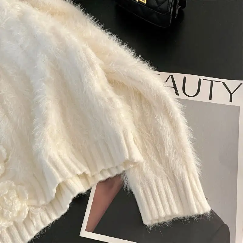 トップス セーター 2色展開 Vネック ふわふわ