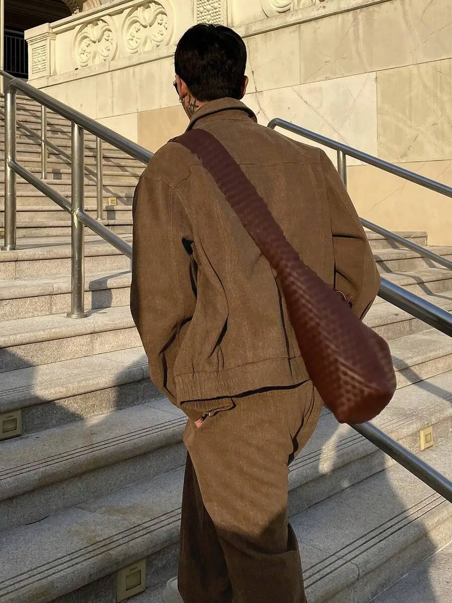 ソリッドカラー ブラウン ショートジャケット セット