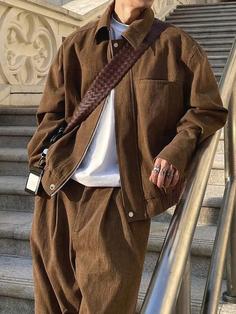 ソリッドカラー ブラウン ショートジャケット セット