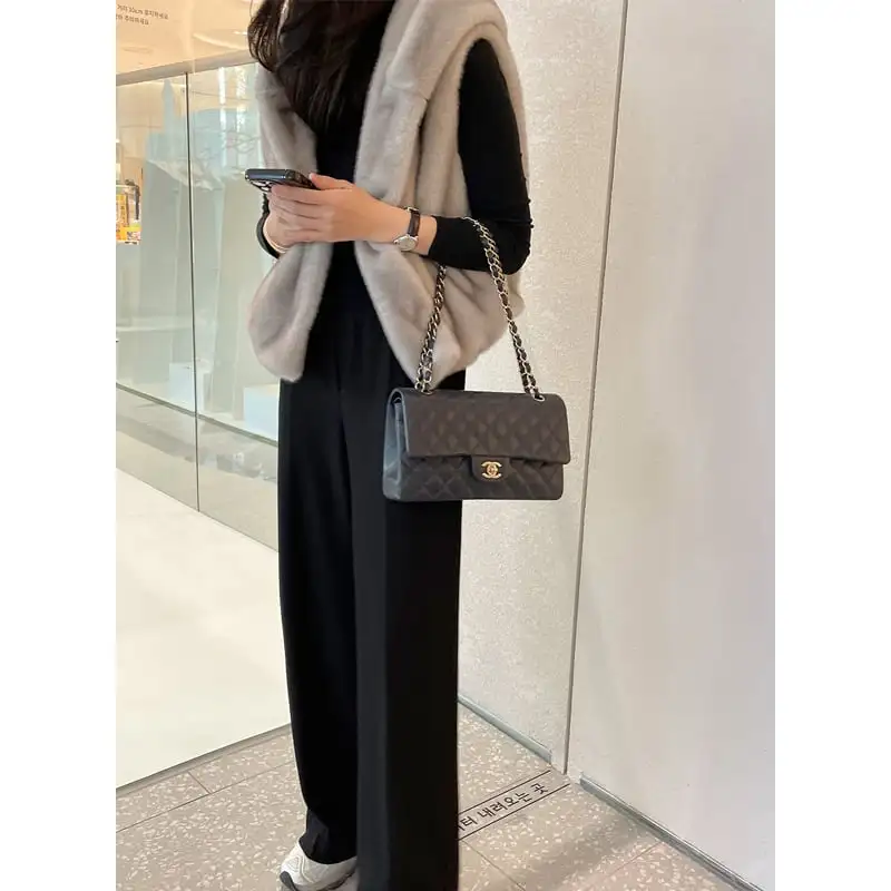 ベスト 2色展開 ミンク風 ゆるい フード付き グレー ベージュ