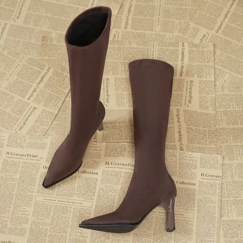 シューズ ブーツ 2色展開 ロングブーツ 快適 ブラック コーヒー色 8.5CM