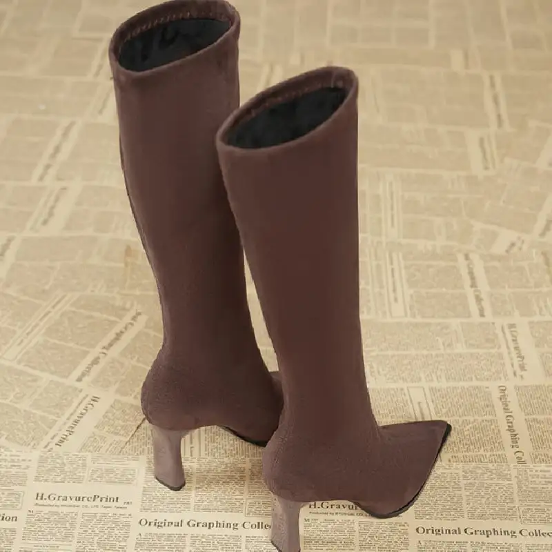 シューズ ブーツ 2色展開 ロングブーツ 快適 ブラック コーヒー色 8.5CM