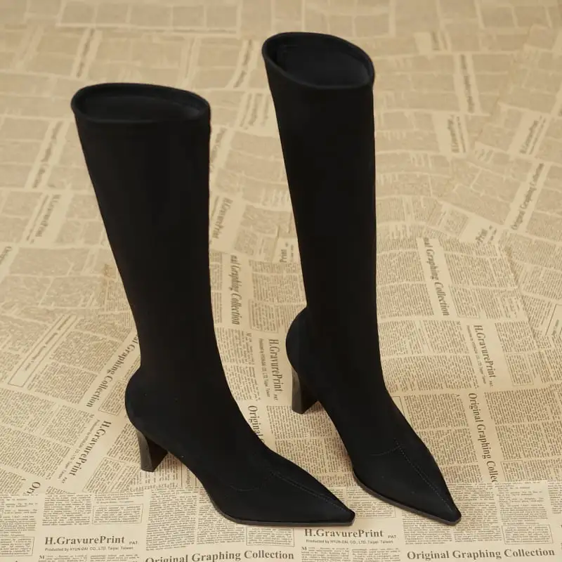 シューズ ブーツ 2色展開 ロングブーツ 快適 ブラック コーヒー色 8.5CM