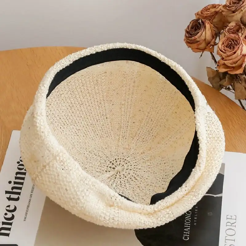 帽子 5色展開 ベレー帽 スパンコール キラキラ デート ブラック