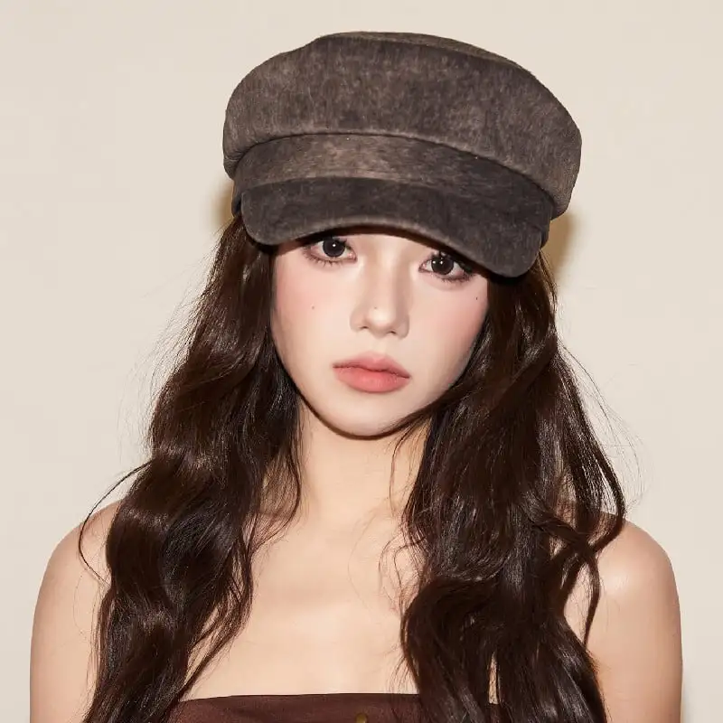 3colors 帽子 ベレー帽 ヒョウ柄 ニューボーイハット ガール