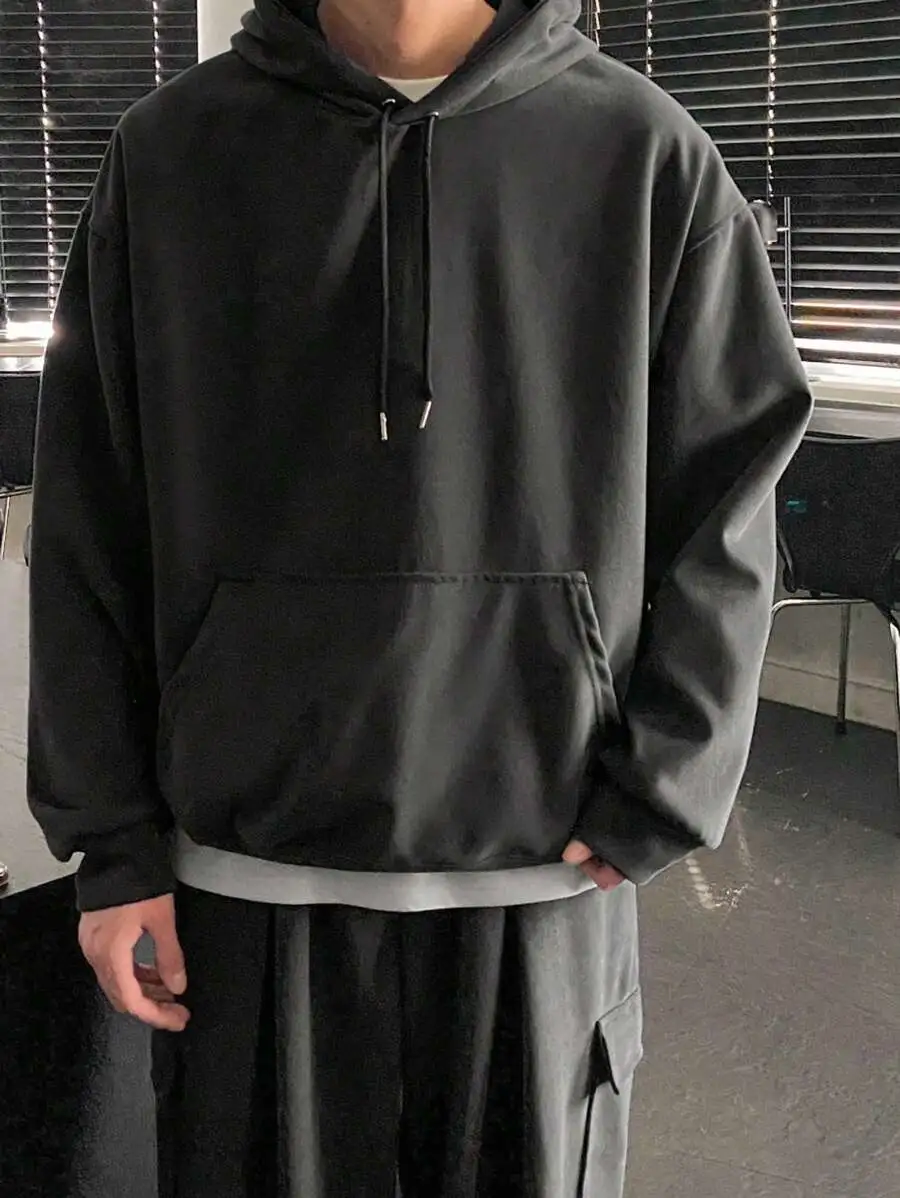 メンズ カジュアル ダークグレー パーカー 上下セット