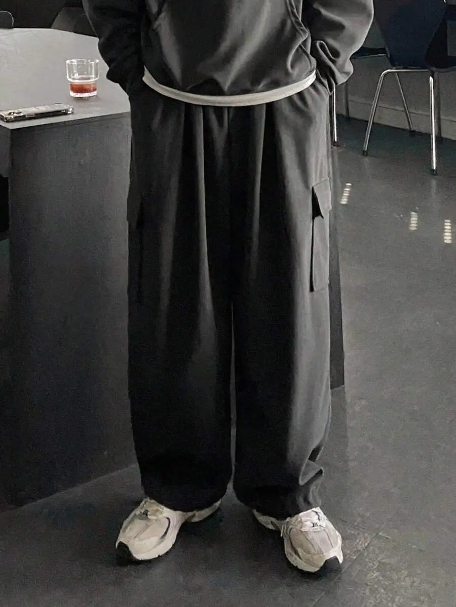 メンズ カジュアル ダークグレー パーカー 上下セット