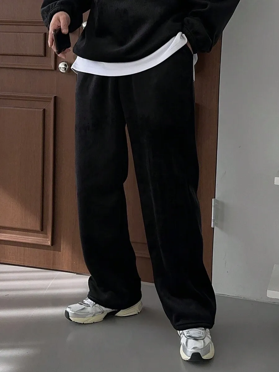 メンズ 無地 カジュアル スタンドカラートップス パンツセット