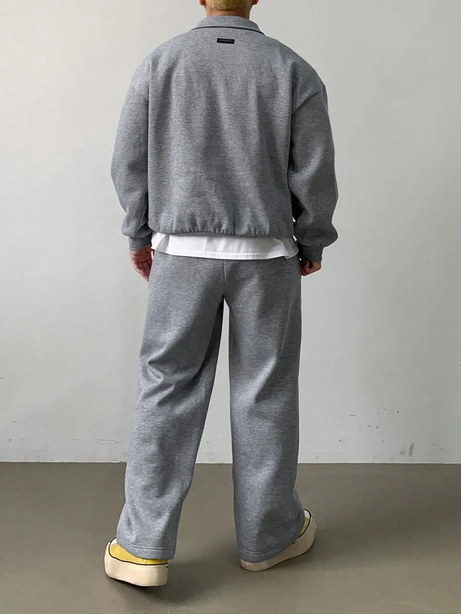 メンズ レター プリント 長袖 トップス パンツ カジュアルスーツ